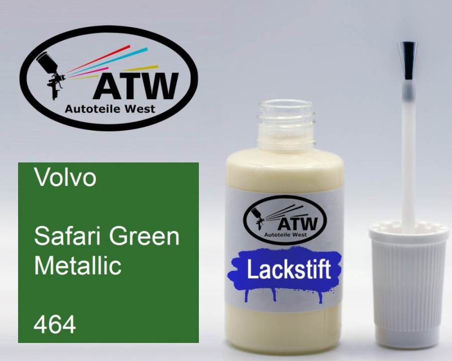 Volvo, Safari Green Metallic, 464: 20ml Lackstift, von ATW Autoteile West.